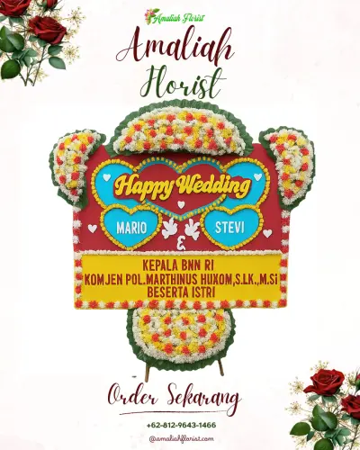 Karangan Papan Bunga Pernikahan di Hative Besar